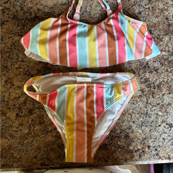 Roxy Kids' Vibrant Striped Bikini Set. NWT - Picture 4 of 6